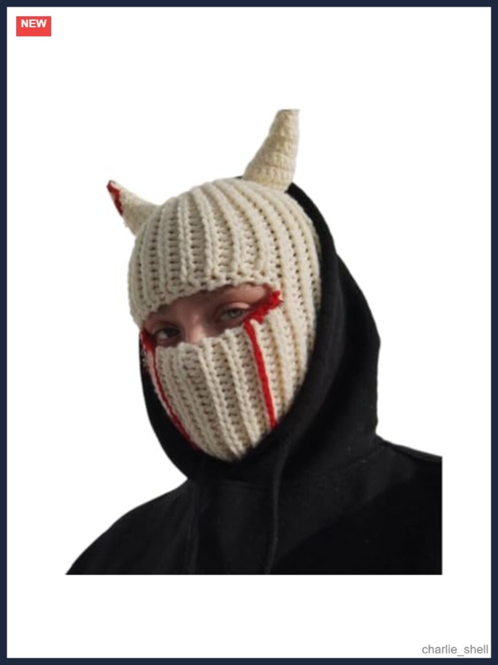 Knitted Balaclava Hat Full Face Cover Warm Winter Ski Mask with Ears
